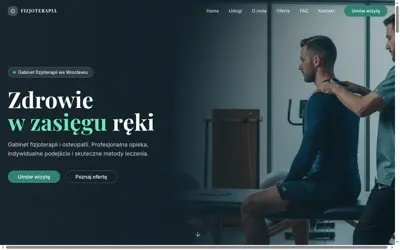 Zrzut ekranu — Strona dla fizjoterapeuty